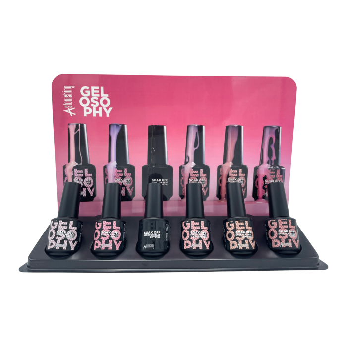 Astonishing Gelosophy Soak Off Stretch Base Display - 6 Stück