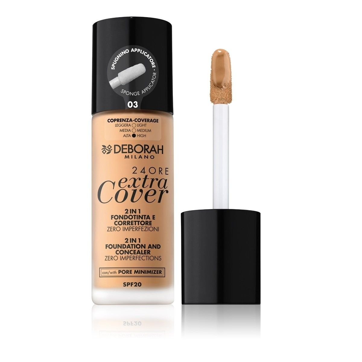 DEBORAH Make-up-Finisher – Kompakte Abdeckstiftung, Für Natürlichen Look, Mit Pinsel Oder Schwamm Auftragbar, 1 Stück